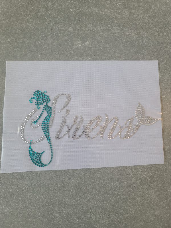 Teal Siren Bling Transfer