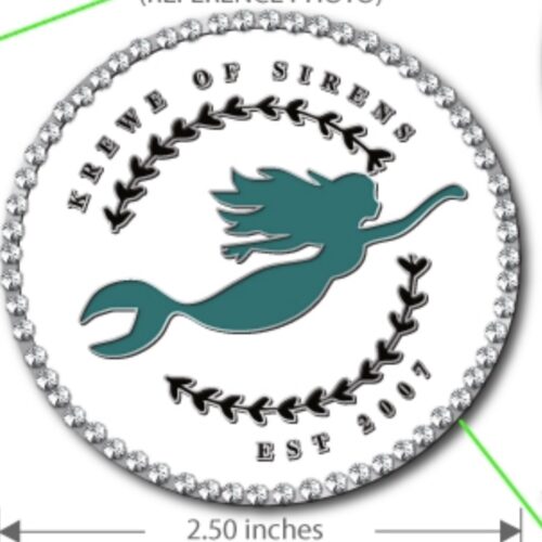 Round logo rhinestone pin