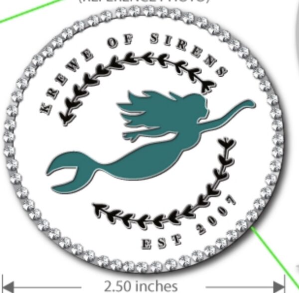 Round logo rhinestone pin